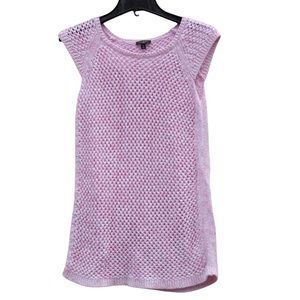 Talbots Petites Marled Woven Knit Cap Sleeve Cute Cozy Sweater Shirt Like New SP